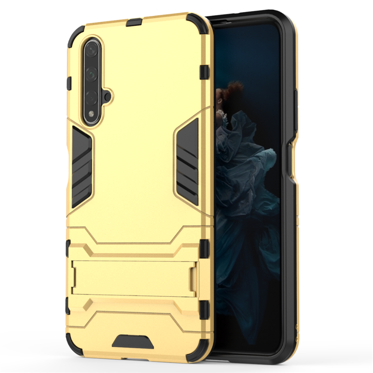 Etui Huawei Nova 5t Support Guld Armour, Cover Huawei Nova 5t Anti-fald Telefon