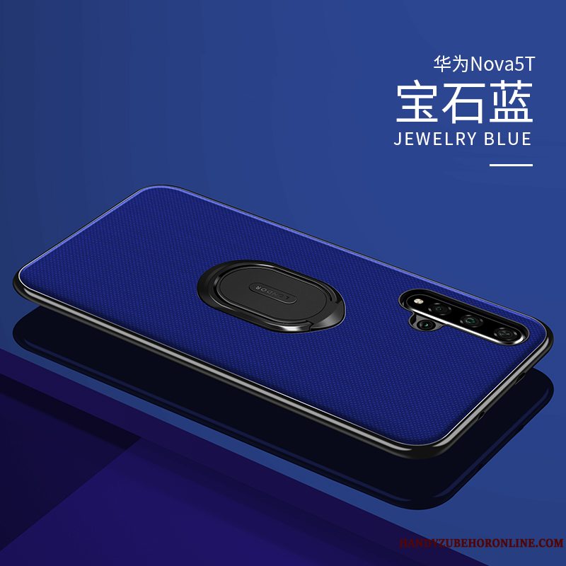Etui Huawei Nova 5t Tasker Anti-fald Tynd, Cover Huawei Nova 5t Beskyttelse Telefonblå