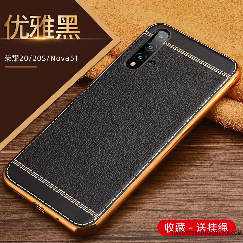 Etui Huawei Nova 5t Tasker Sort Mønster, Cover Huawei Nova 5t Blød Tynd Ny