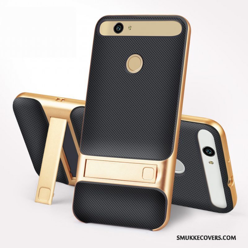 Etui Huawei Nova Beskyttelse Guld Nubuck, Cover Huawei Nova Support Telefonhård