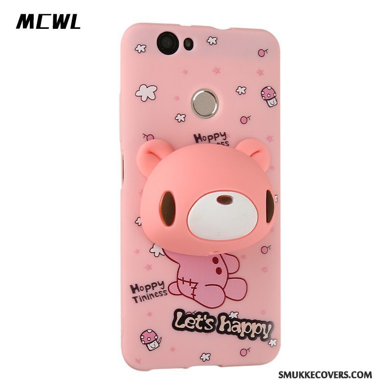 Etui Huawei Nova Cartoon Anti-fald Telefon, Cover Huawei Nova Beskyttelse Lyserød Hængende Ornamenter