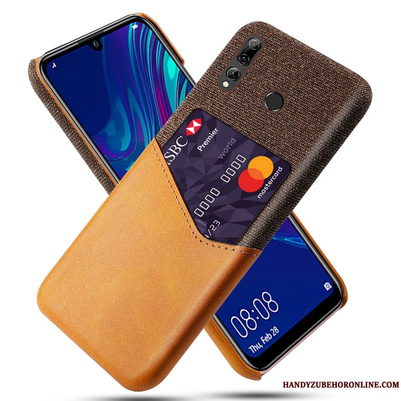 Etui Huawei P Smart+ 2019 Læder Telefonkort, Cover Huawei P Smart+ 2019 Beskyttelse Orange Simple