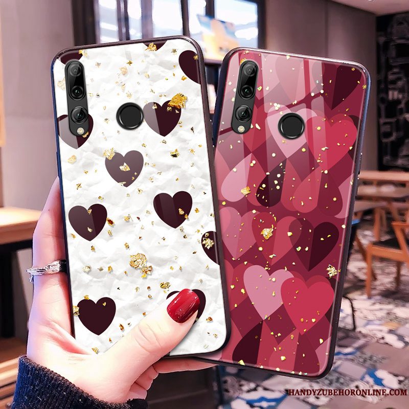 Etui Huawei P Smart+ 2019 Silikone Anti-fald Pulver, Cover Huawei P Smart+ 2019 Blød Hjerte Hængende Ornamenter