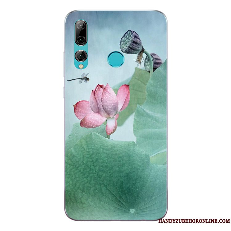 Etui Huawei P Smart+ 2019 Tasker Grøn Anti-fald, Cover Huawei P Smart+ 2019 Silikone Kinesisk Stil Telefon