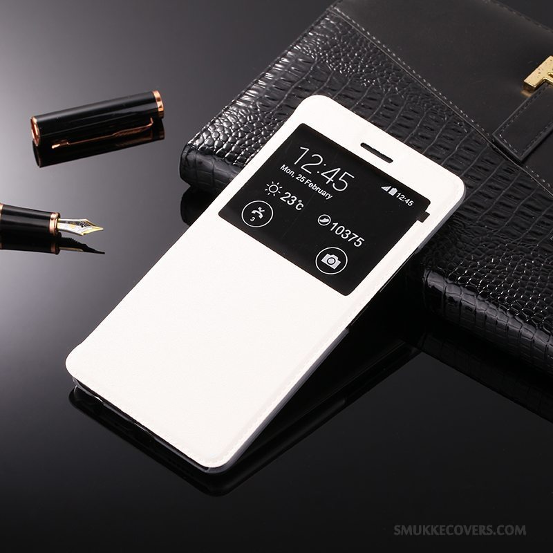 Etui Huawei P Smart Beskyttelse Hvid Anti-fald, Cover Huawei P Smart Læder Telefonåbn Vindue