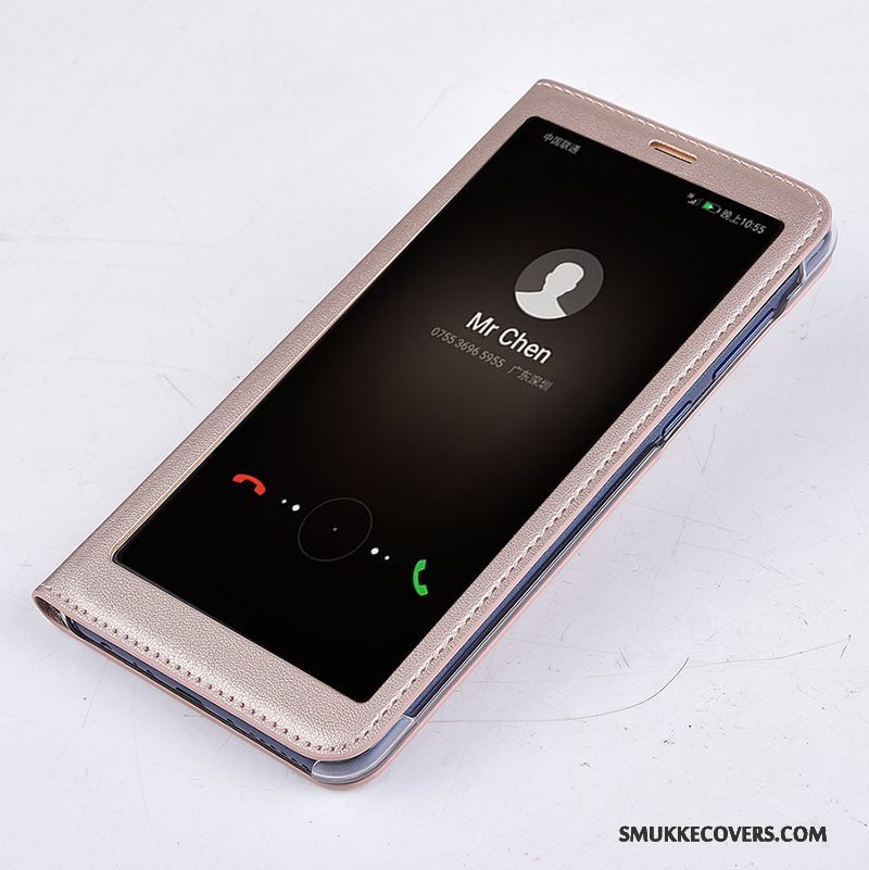 Etui Huawei P Smart Folio Anti-fald Telefon, Cover Huawei P Smart Læder Guld