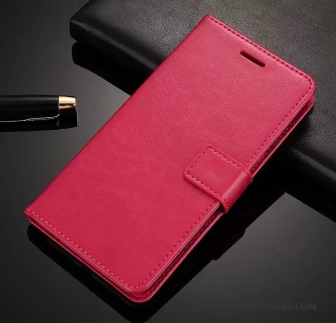 Etui Huawei P Smart Læder Rød Anti-fald, Cover Huawei P Smart Blød Telefon