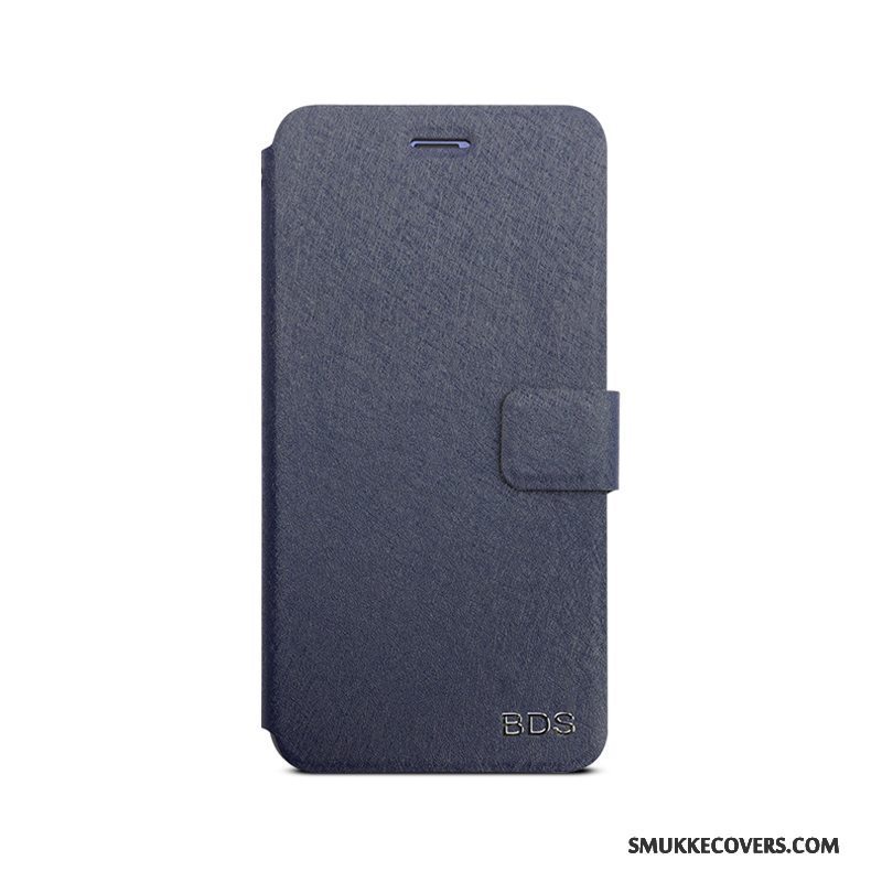 Etui Huawei P Smart Læder Skærmbeskyttelse Cyan, Cover Huawei P Smart Folio Hærdning Nubuck