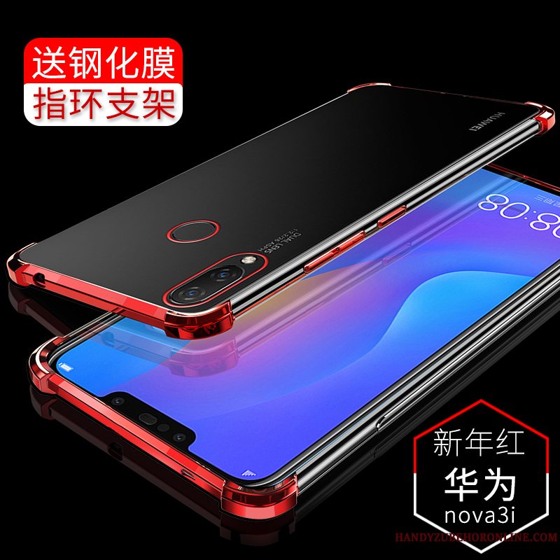 Etui Huawei P Smart+ Tasker Gasbag Rød, Cover Huawei P Smart+ Blød Af Personlighed Anti-fald