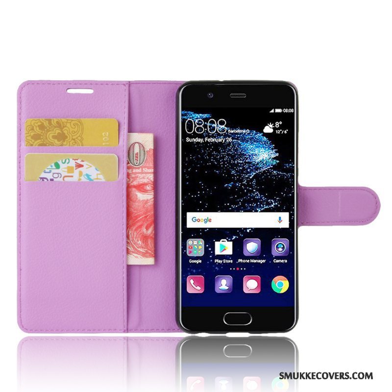 Etui Huawei P10 Beskyttelse Lilla Kort, Cover Huawei P10 Folio Anti-fald