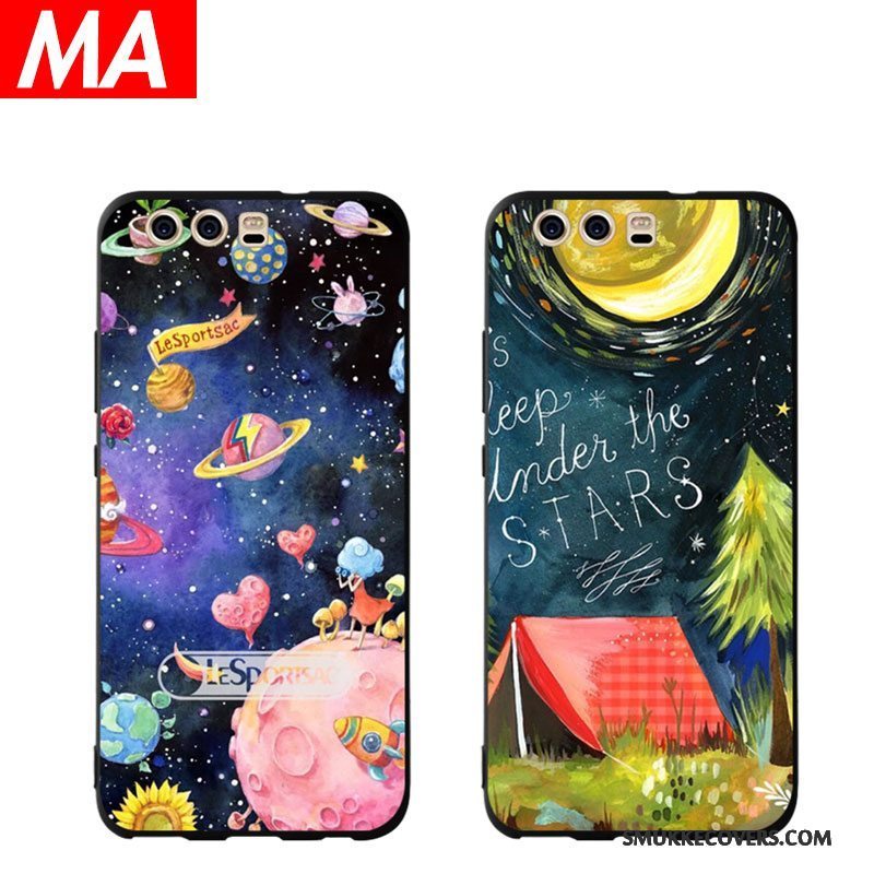 Etui Huawei P10 Farve Planet Af Personlighed, Cover Huawei P10 Kreativ Oliemaleri Telefon