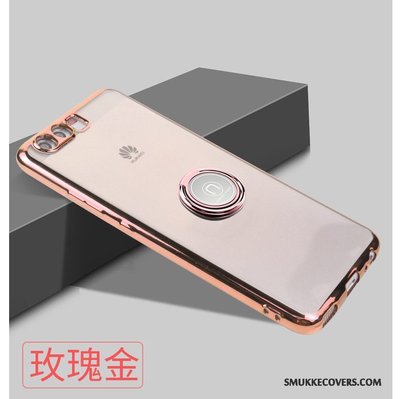 Etui Huawei P10 Plus Blød Ring Magnetisk, Cover Huawei P10 Plus Support Lyserød Telefon