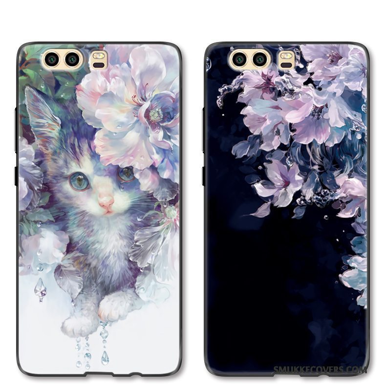 Etui Huawei P10 Plus Farve Kunst Kat, Cover Huawei P10 Plus Luksus Telefonblomster