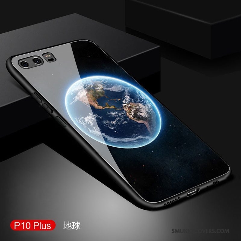 Etui Huawei P10 Plus Kreativ Telefonaf Personlighed, Cover Huawei P10 Plus Tasker Sort Glas