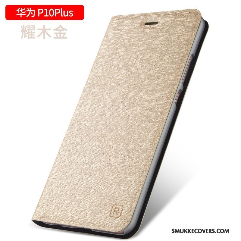 Etui Huawei P10 Plus Læder Anti-fald Telefon, Cover Huawei P10 Plus Beskyttelse Guld