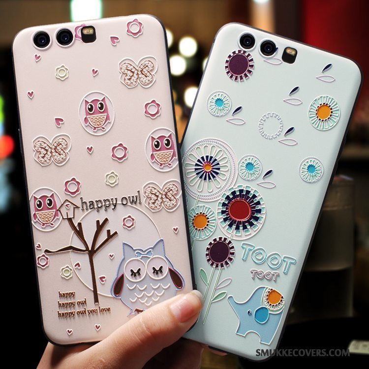 Etui Huawei P10 Plus Silikone Telefonlyserød, Cover Huawei P10 Plus Cartoon Smuk Hængende Ornamenter