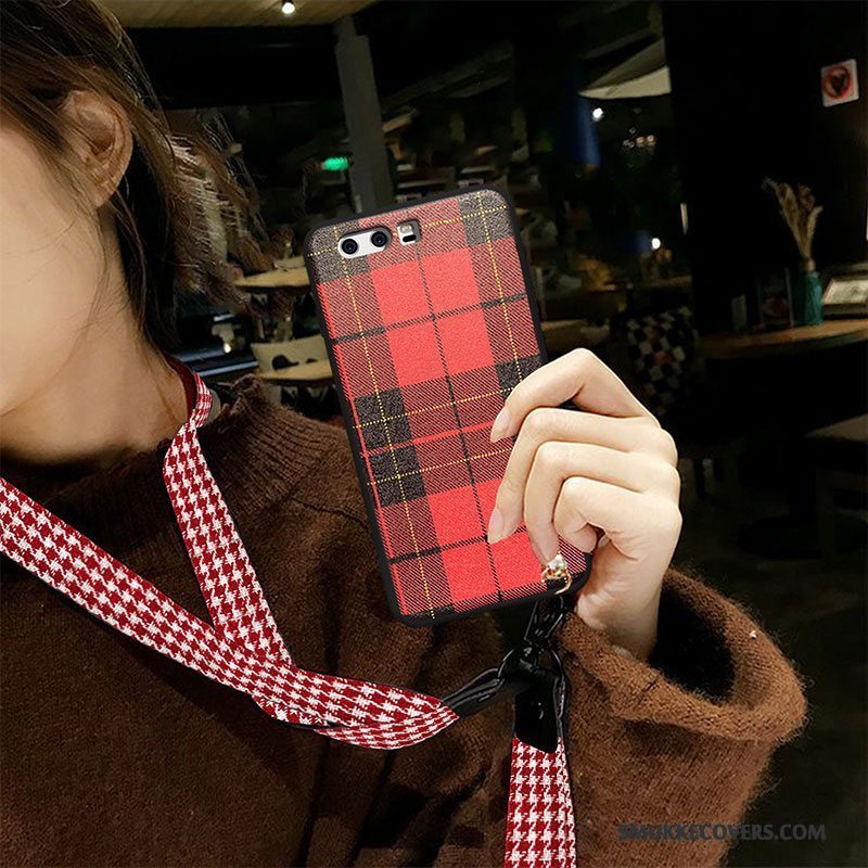 Etui Huawei P10 Plus Tasker Anti-fald Af Personlighed, Cover Huawei P10 Plus Kreativ Rød Telefon