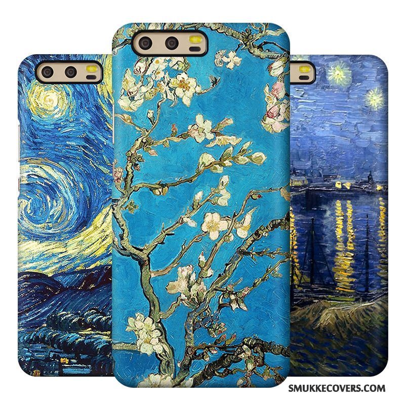 Etui Huawei P10 Plus Tasker Kunst Anti-fald, Cover Huawei P10 Plus Kreativ Blå Høj