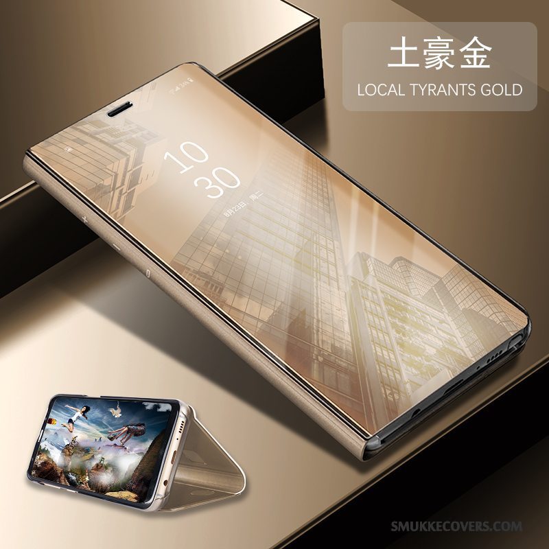 Etui Huawei P10 Plus Tasker Telefonspejl, Cover Huawei P10 Plus Folio Anti-fald Guld