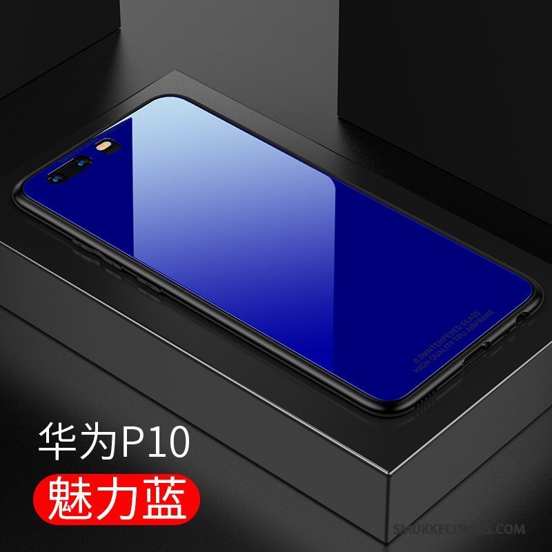 Etui Huawei P10 Tasker Nubuck Mønster, Cover Huawei P10 Beskyttelse Blå Telefon