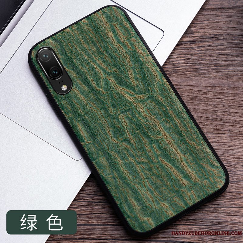 Etui Huawei P20 Beskyttelse Grøn Trendy, Cover Huawei P20 Mode Tree Tilpas