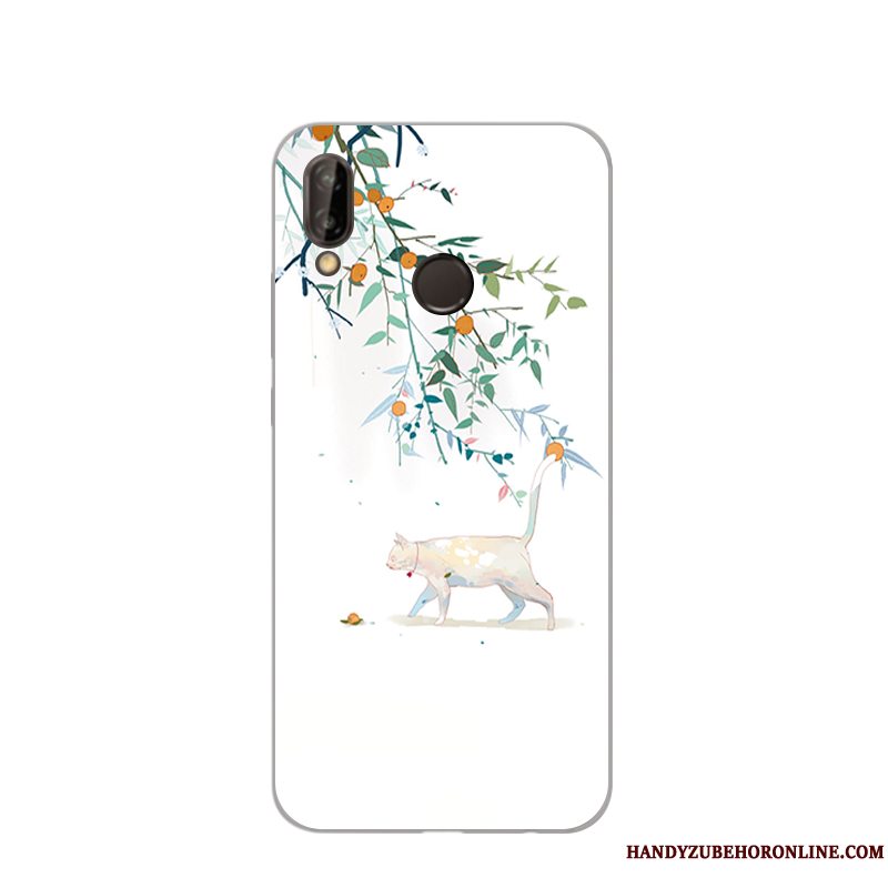 Etui Huawei P20 Lite Beskyttelse Telefonhvid, Cover Huawei P20 Lite Smuk Håndmalet