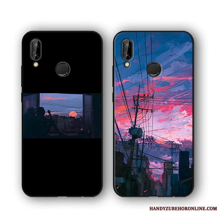 Etui Huawei P20 Lite Farve Telefon, Cover Huawei P20 Lite Silikone