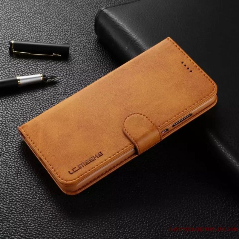 Etui Huawei P20 Lite Læder Anti-fald Gul, Cover Huawei P20 Lite Folio Telefon