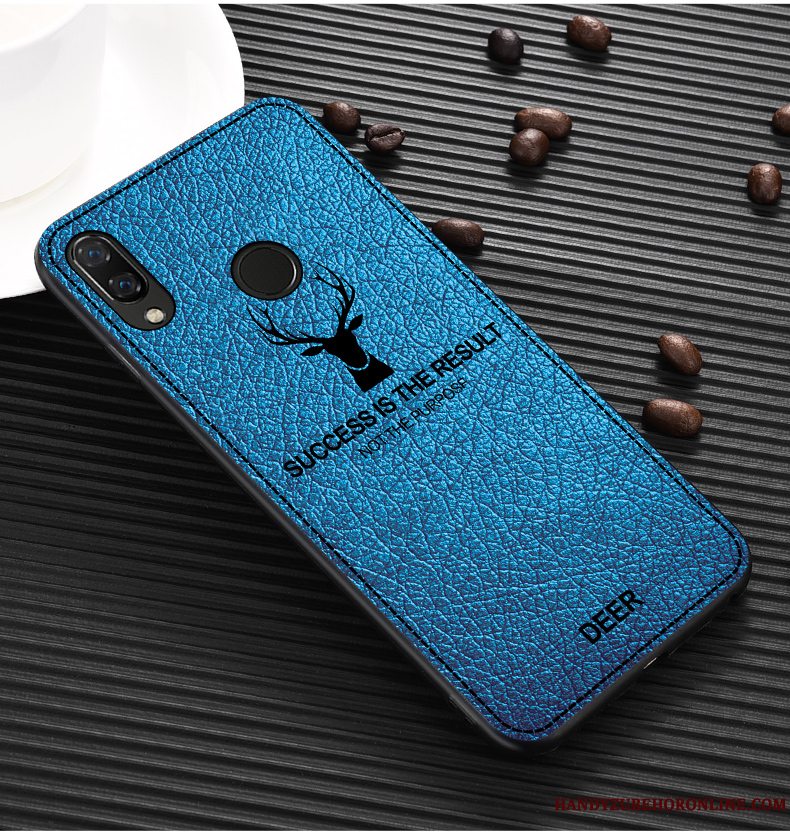 Etui Huawei P20 Lite Læder Blå Elk, Cover Huawei P20 Lite Tasker Trend Telefon