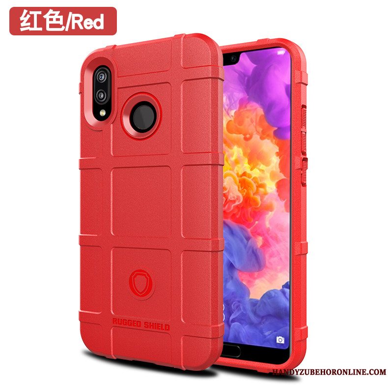 Etui Huawei P20 Lite Tasker Rød Anti-fald, Cover Huawei P20 Lite Blød Telefon