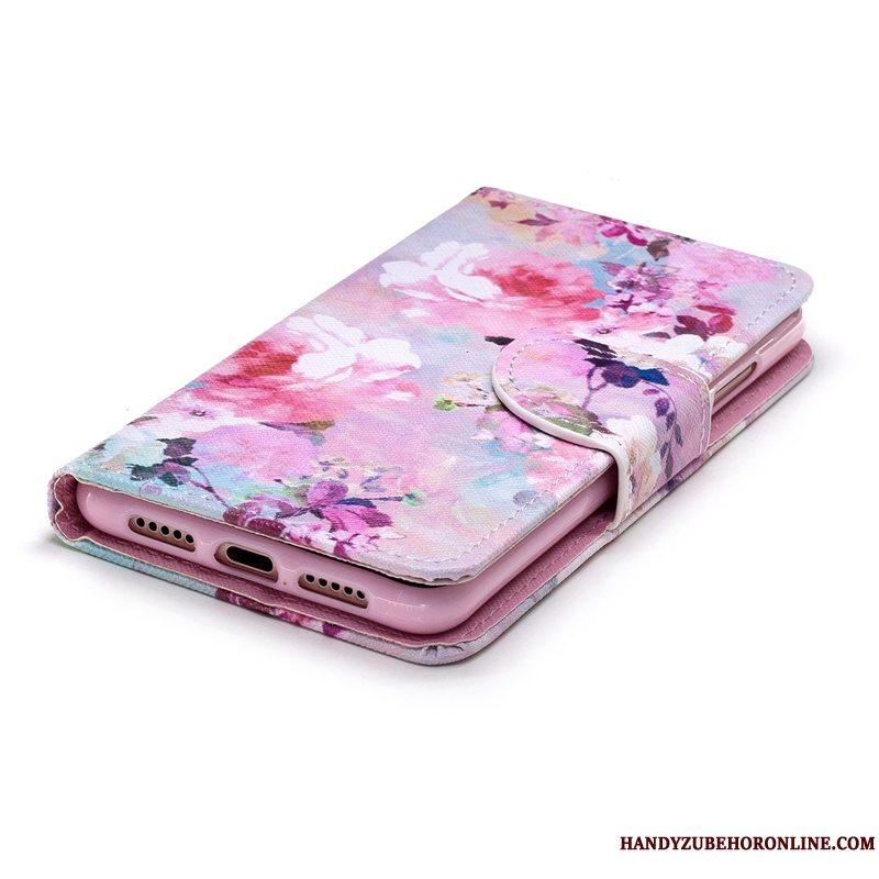 Etui Huawei P20 Læder Blomster Telefon, Cover Huawei P20 Beskyttelse Anti-fald Farve