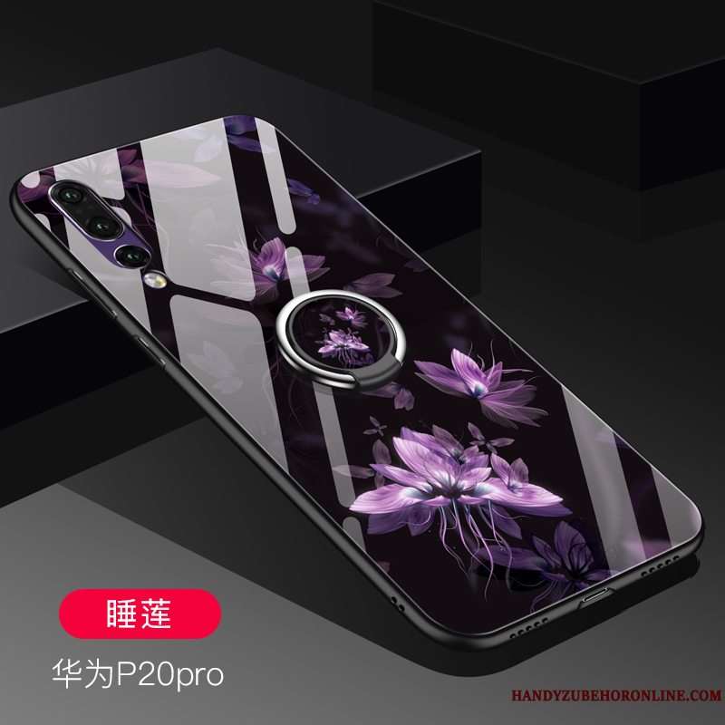 Etui Huawei P20 Pro Silikone Anti-fald Glas, Cover Huawei P20 Pro Tasker Af Personlighed Lilla