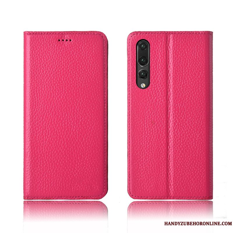 Etui Huawei P20 Pro Silikone Litchi Anti-fald, Cover Huawei P20 Pro Blød Telefonrød