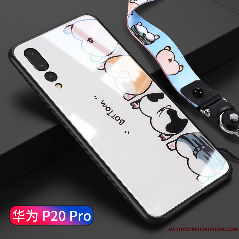 Etui Huawei P20 Pro Silikone Telefontynd, Cover Huawei P20 Pro Cartoon Hvid Glas