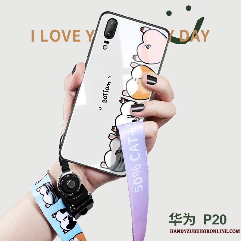 Etui Huawei P20 Tasker Smuk Tynd, Cover Huawei P20 Cartoon Glas Anti-fald