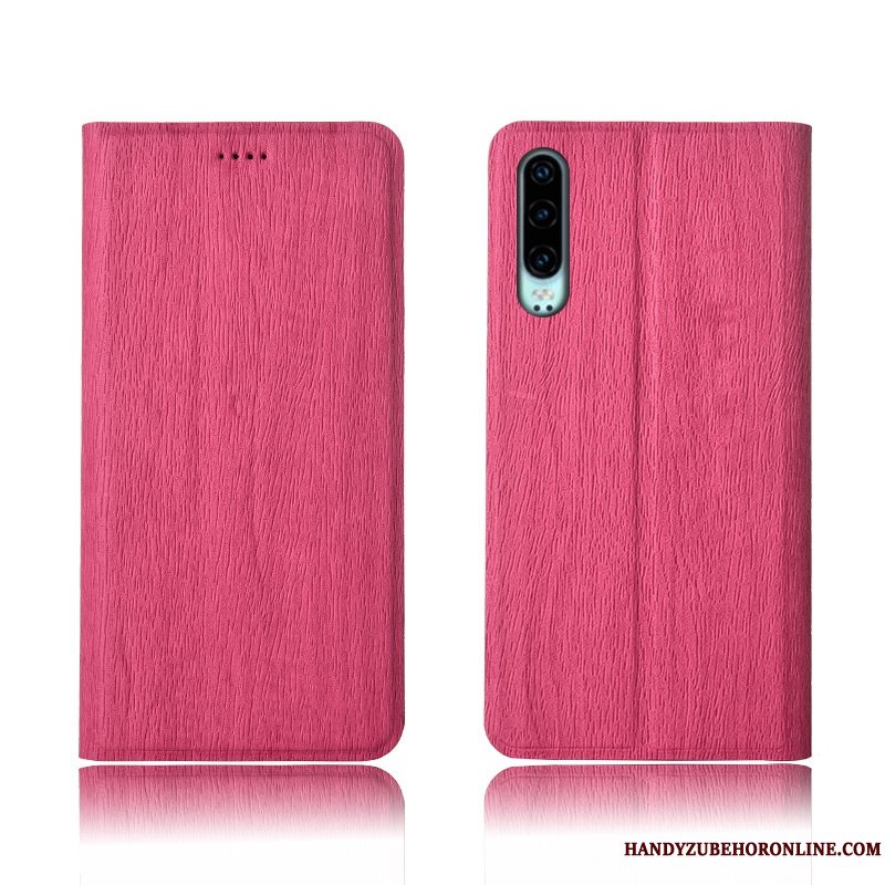 Etui Huawei P30 Beskyttelse Anti-fald Rød, Cover Huawei P30 Folio Ny Mønster