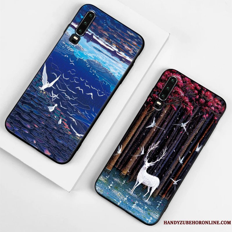 Etui Huawei P30 Blød Elskeren Anti-fald, Cover Huawei P30 Kreativ Nubuck Simple