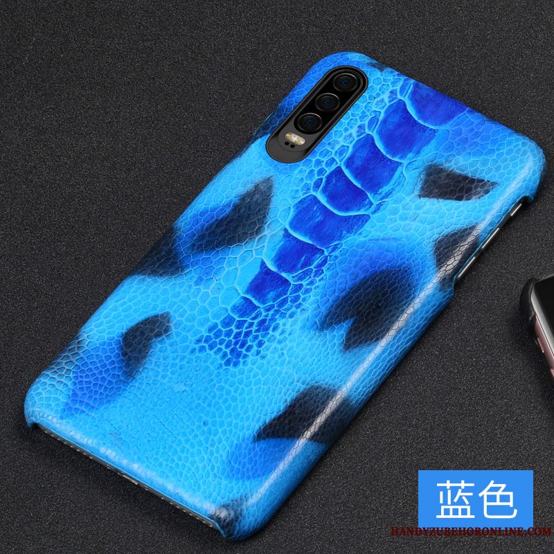 Etui Huawei P30 Kreativ High End Simple, Cover Huawei P30 Læder Blå Telefon