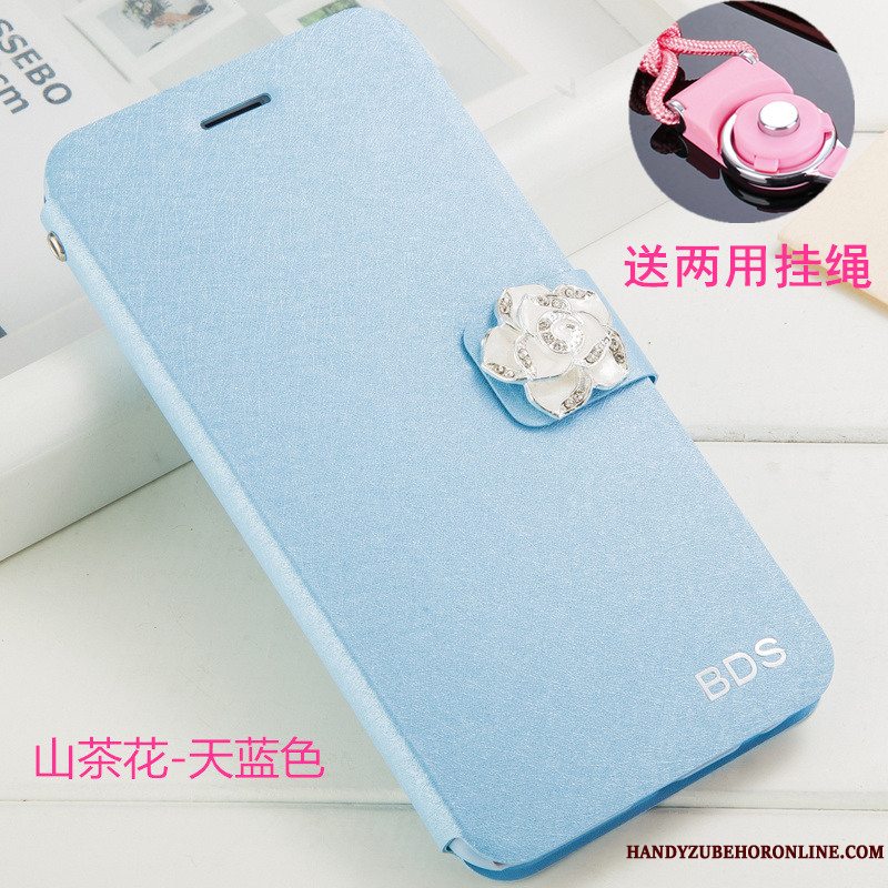 Etui Huawei P30 Lite Beskyttelse Blå Blomster, Cover Huawei P30 Lite Læder Telefon