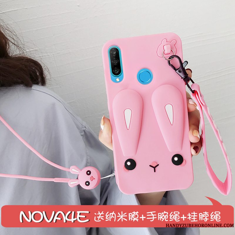 Etui Huawei P30 Lite Beskyttelse Telefonanti-fald, Cover Huawei P30 Lite Cartoon Smuk Lyserød