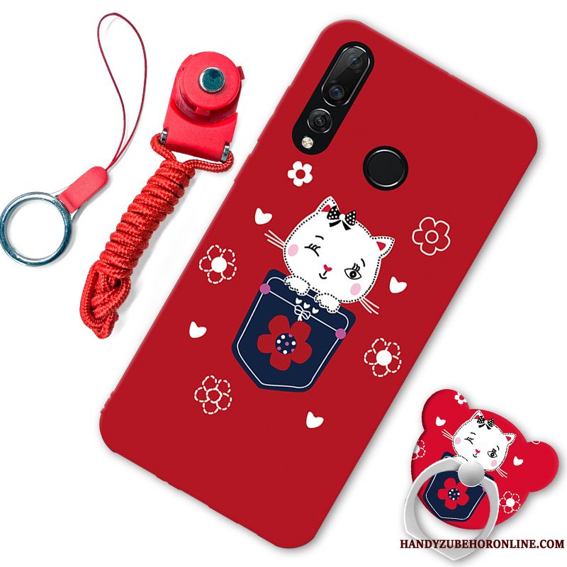 Etui Huawei P30 Lite Support Rød Telefon, Cover Huawei P30 Lite Blød Trend