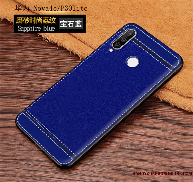 Etui Huawei P30 Lite Tasker Mønster Ungdom, Cover Huawei P30 Lite Beskyttelse Blå Hængende Ornamenter