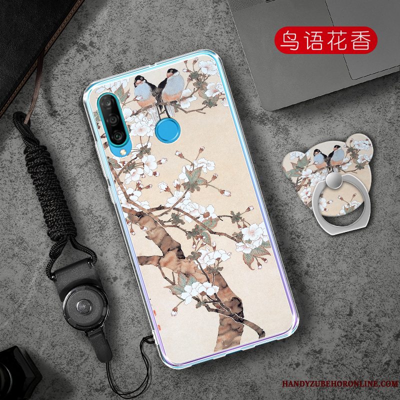 Etui Huawei P30 Lite Tasker Telefonaf Personlighed, Cover Huawei P30 Lite Blød Lyserød Trend