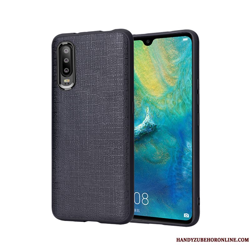 Etui Huawei P30 Læder Af Personlighed High End, Cover Huawei P30 Beskyttelse Sort Anti-fald