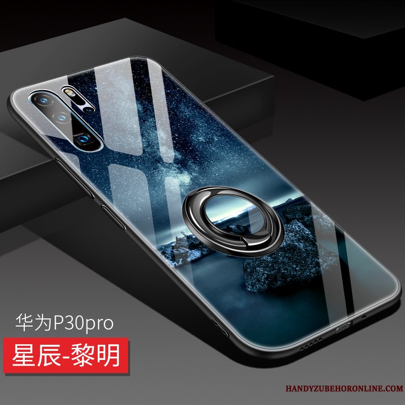 Etui Huawei P30 Pro Blød Blå Anti-fald, Cover Huawei P30 Pro Beskyttelse Glas Nubuck