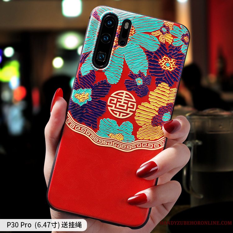 Etui Huawei P30 Pro Blød Hængende Ornamenter Nubuck, Cover Huawei P30 Pro Silikone Ny Telefon