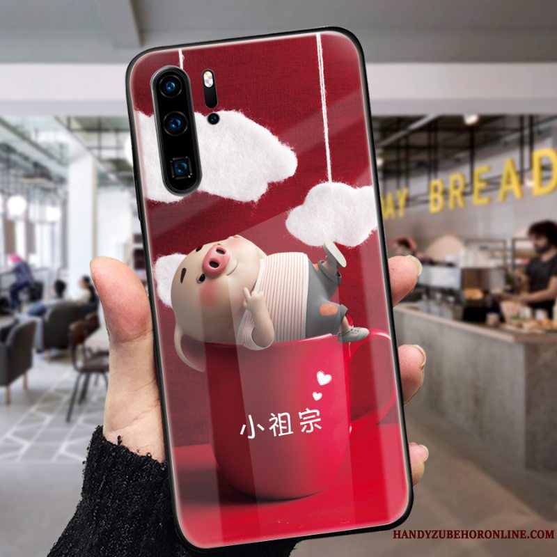 Etui Huawei P30 Pro Cartoon High End Telefon, Cover Huawei P30 Pro Beskyttelse Lille Sektion Rød