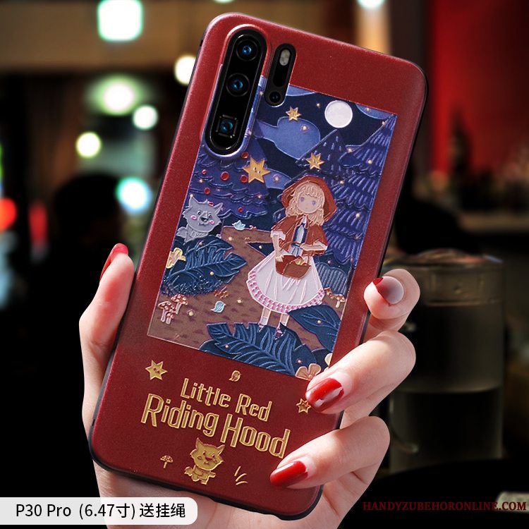 Etui Huawei P30 Pro Cartoon Trend Anti-fald, Cover Huawei P30 Pro Tasker Nubuck Smuk