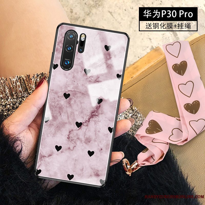 Etui Huawei P30 Pro Silikone Glas Trendy, Cover Huawei P30 Pro Tasker High End Tynd