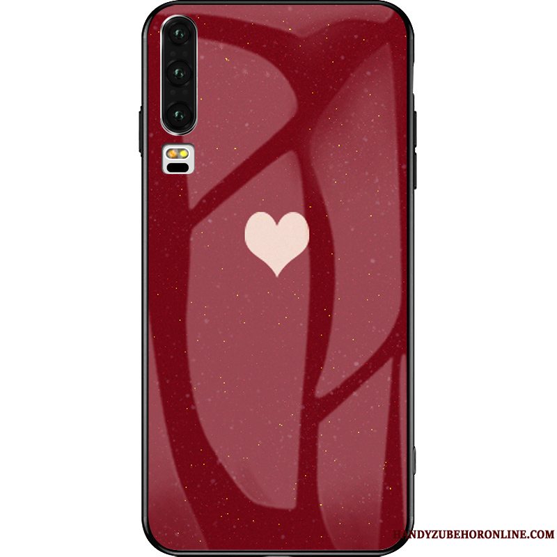Etui Huawei P30 Tasker Anti-fald Net Red, Cover Huawei P30 Rød Trendy